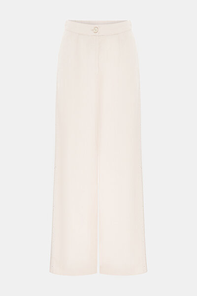BEIGE STRAIGHT CUT TROUSERS 5