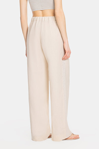 BEIGE STRAIGHT CUT TROUSERS 4