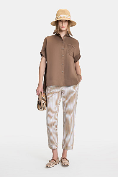 LIGHT BROWN SHORT SLEEVE SHIRT 4