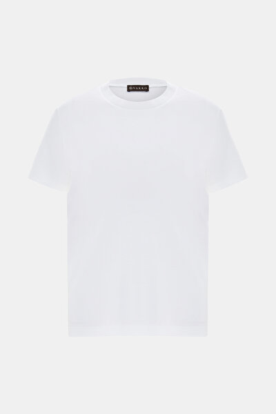 WHITE BASIC / ROUND NECKLINE SHORT SLEEVE TSHIRT 5