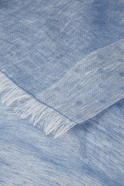 BLUE LINEN SHAWL 4