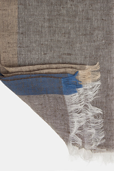 INDIGO LINEN SILK SHAWL 3