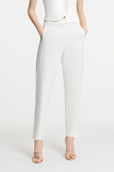 ECRU WIDE LEG TROUSERS 3