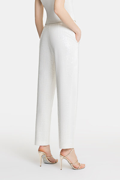 ECRU WIDE LEG TROUSERS 4