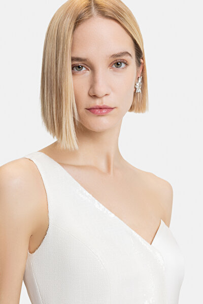 ECRU ASYMMETRIC SLEEVELESS BLOUSE 4