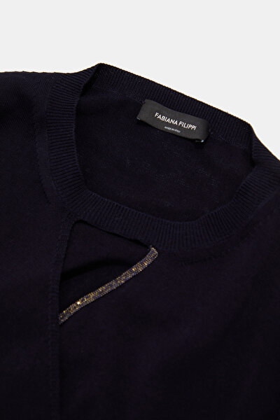 NAVY BLUE BASIC / ROUND NECKLINE TRICOT 3