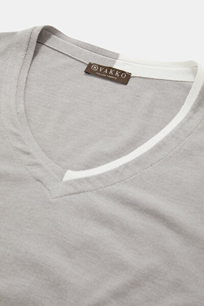 ECRU V NECK TRICOT 3