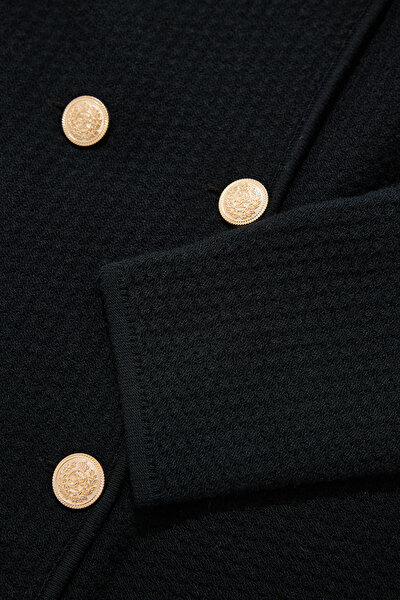 BLACK BASIC / ROUND NECKLINE JACKET 4