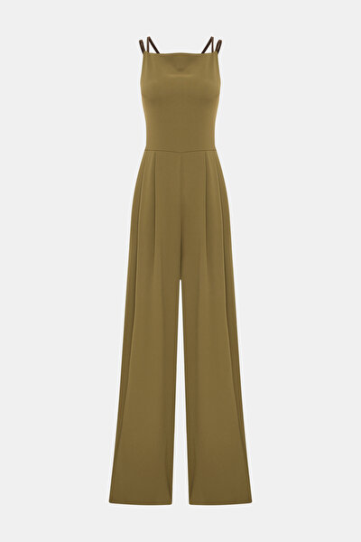 BROWN SLEEVELESS SUSPENDER JUMPSUIT 8