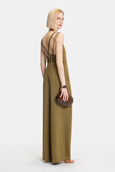 BROWN SLEEVELESS SUSPENDER JUMPSUIT 3