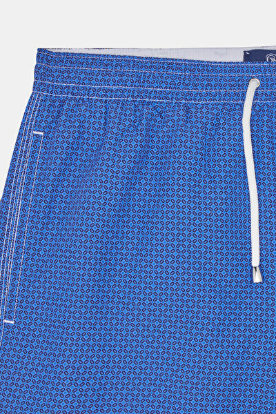DARK BLUE MICRO PATTERNED ELASTIC SWIMSUIT 9