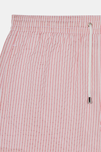 WHITE STRIPED PATTERNED ELASTIC SWIMSUIT 4