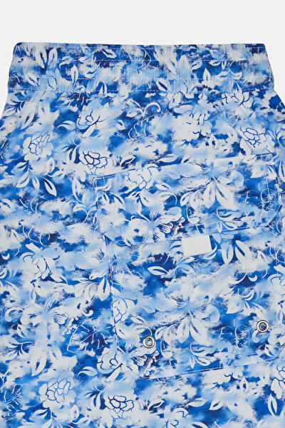 WHITE FLORAL PATTERN ELASTIC SWIMSUIT 3