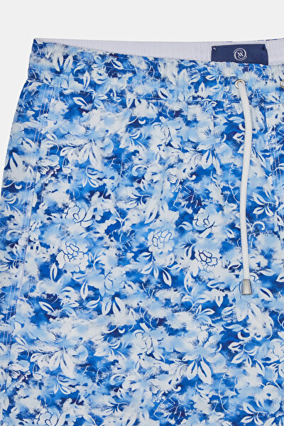 WHITE FLORAL PATTERN ELASTIC SWIMSUIT 4