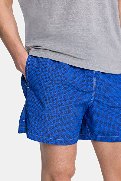 DARK BLUE MICRO PATTERNED ELASTIC SWIMSUIT 4
