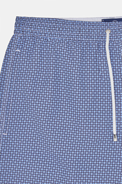 ROYAL BLUE MICRO PATTERNED ELASTIC SWIMSUIT 8