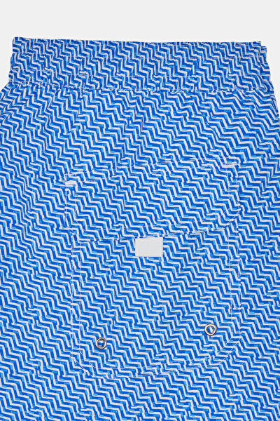 WHITE GEOMETRIC DESIGN ELASTIC SWIMSUIT 5