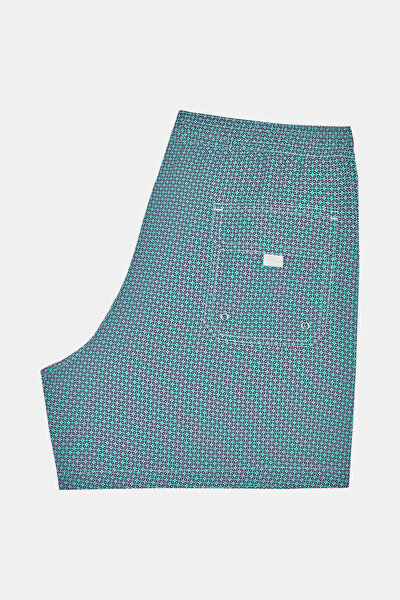 WATER GREEN MICRO PATTERNED ELASTIC SWIMSUIT 5