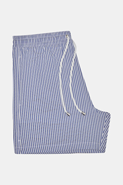 WHITE STRIPED PATTERNED ELASTIC SWIMSUIT 4