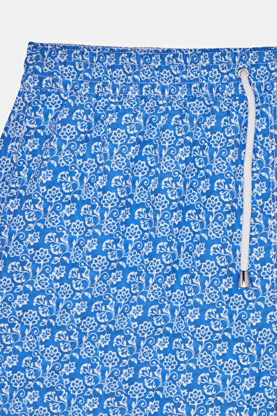 WHITE FLORAL PATTERN ELASTIC SWIMSUIT 4