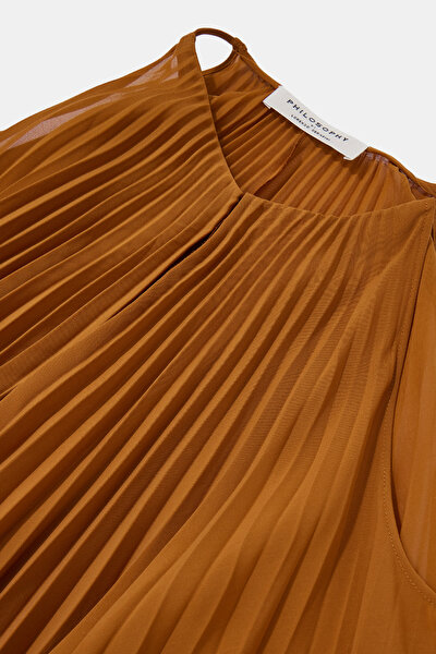 RED BROWN MIDI DRESS 3