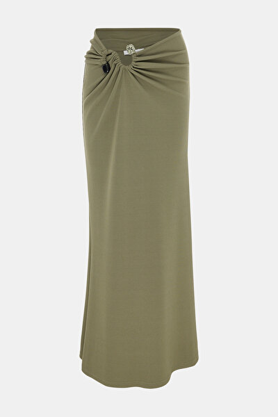KHAKI METAL SKIRT 3
