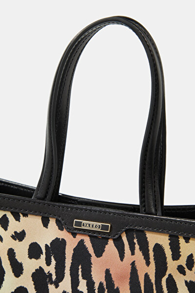 BLACK MONOGRAM LEATHER BAG 5