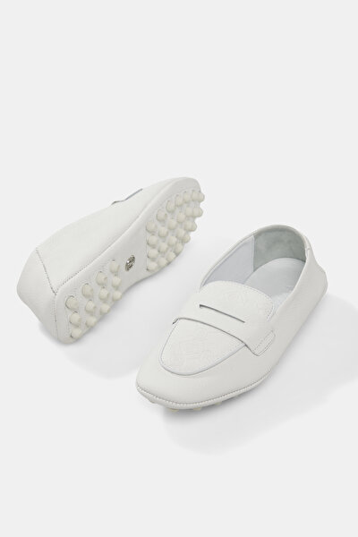WHITE MONOGRAM LEATHER SHOES 4