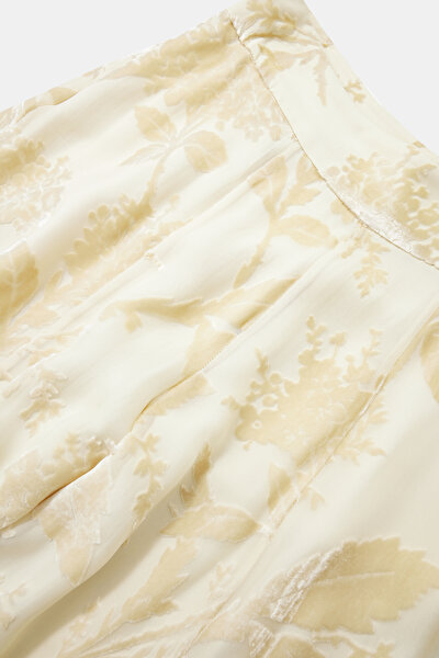CREAM WİDE LEG VİSCOSE TROUSERS 3