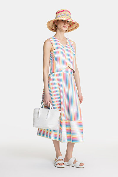 MULTICOLOR V NECK SLEEVELESS BLOUSE 4