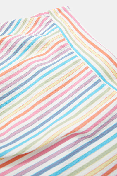 MULTICOLOR STRIPED PATTERNED MIDI SKIRT 8