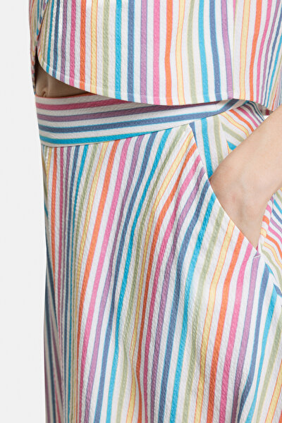 MULTICOLOR STRIPED PATTERNED MIDI SKIRT 5