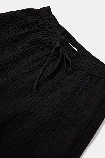 RELAX FIT BLACK WIDE LEG TROUSERS 3