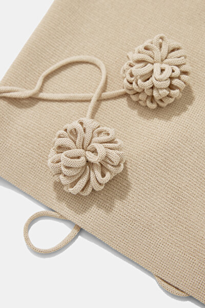 CREAM SLEEVELESS SUSPENDER BLOUSE 4