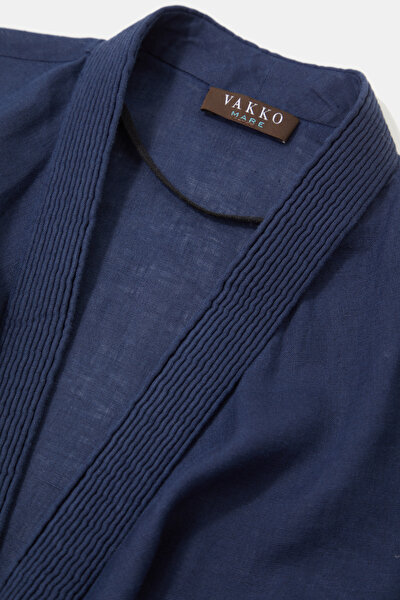 NAVY BLUE LINEN KAFTA 9