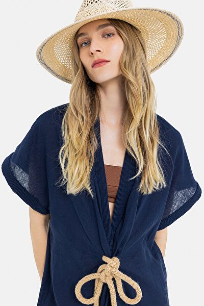NAVY BLUE LINEN KAFTA 5