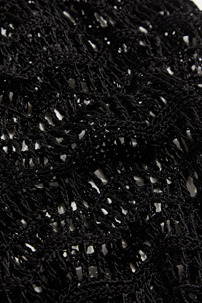 BLACK DESIGN FILLED VISCOSE SKIRT 4