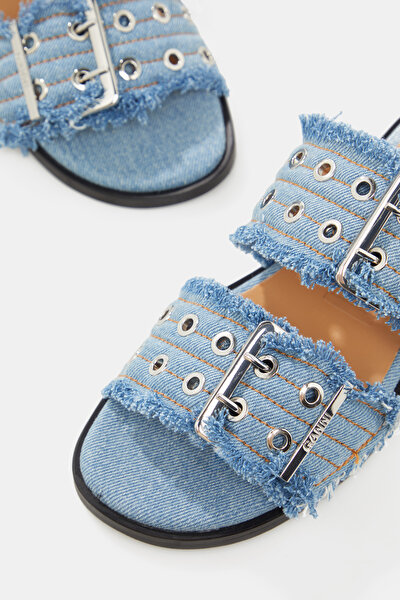 LIGHT BLUE FLAT SHOES 4