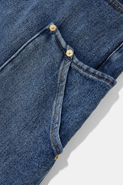 BLUE DESIGN FILLED SHORTS 4