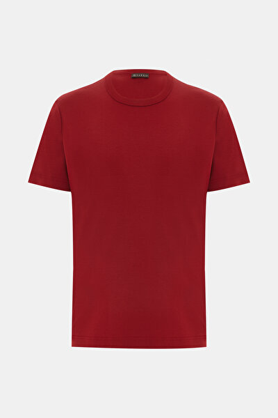 RED BASIC / ROUND NECKLINE SHORT SLEEVE TSHIRT 5