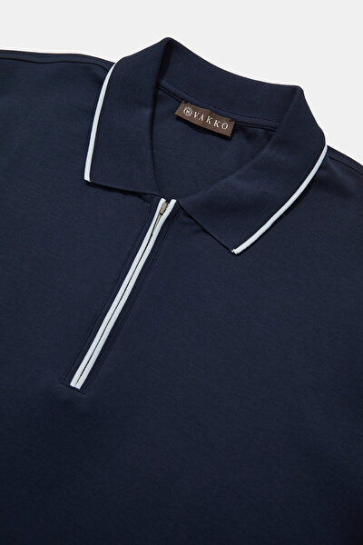 LACİVERT POLO YAKA KISA KOLLU T-SHİRT 3