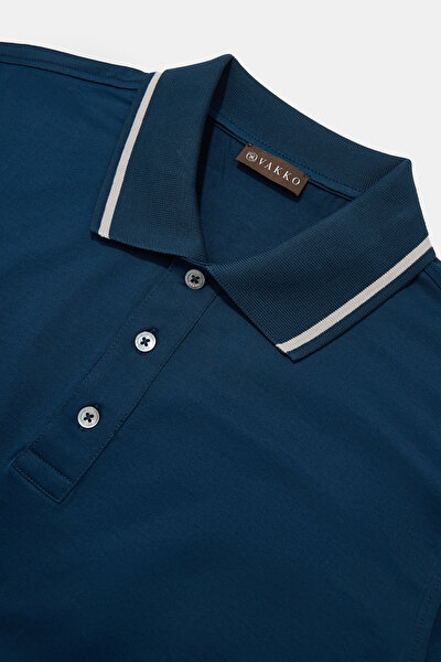 LACİVERT POLO YAKA KISA KOLLU T-SHİRT 3