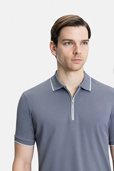 GRİ POLO YAKA KISA KOLLU T-SHİRT 4
