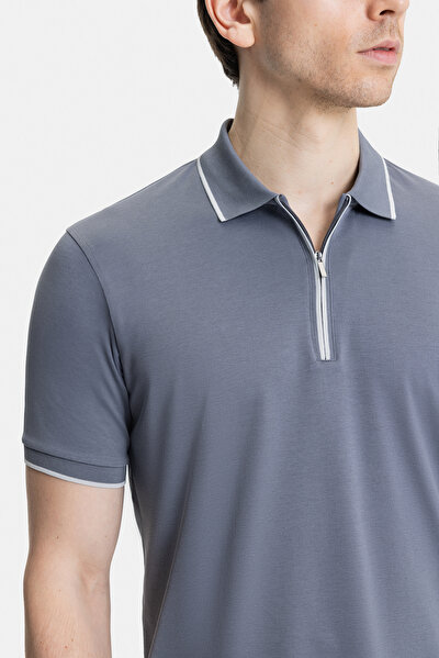 GRİ POLO YAKA KISA KOLLU T-SHİRT 5