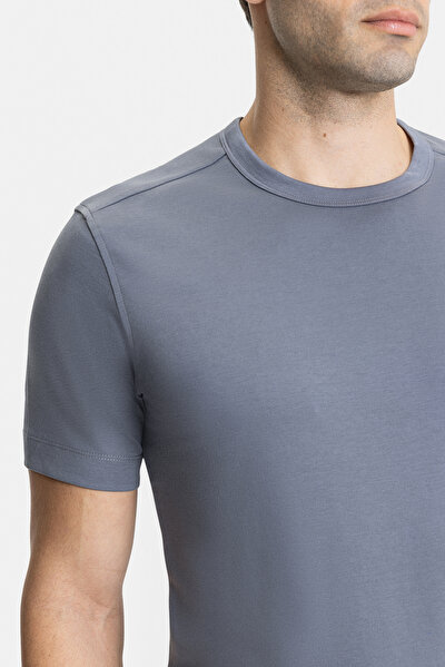 GRİ O YAKA KISA KOLLU T-SHIRT 4