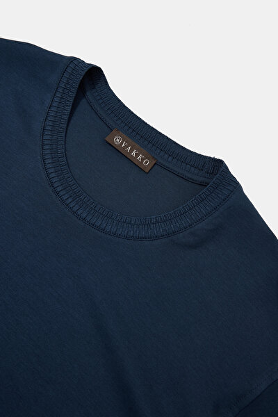 LACİVERT O YAKA UZUN KOLLU T-SHIRT 3