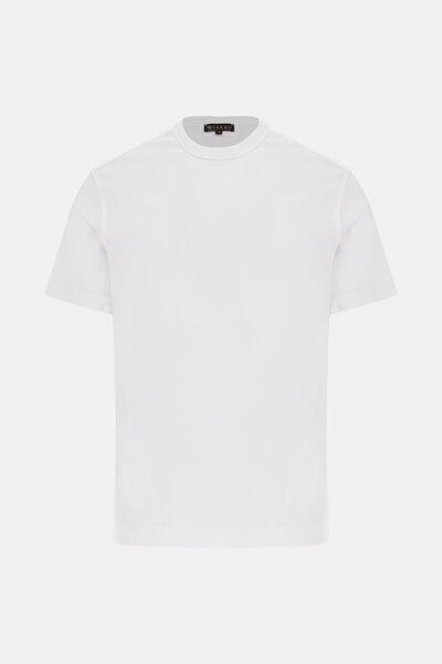 BEYAZ O YAKA KISA KOLLU T-SHIRT 4
