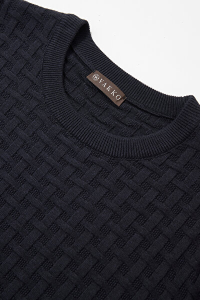 NAVY BLUE BASIC / ROUND NECKLINE TRICOT 3