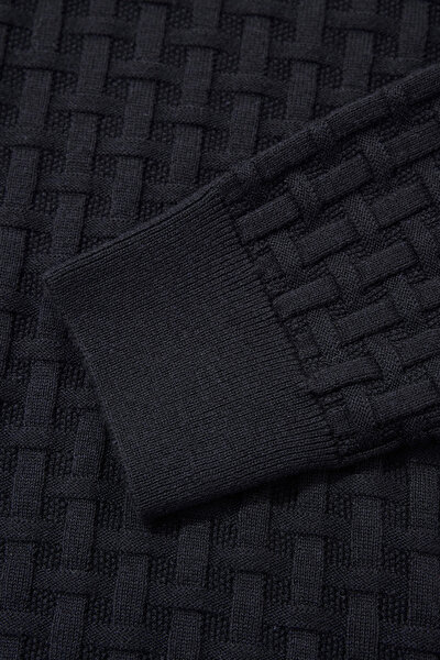 NAVY BLUE BASIC / ROUND NECKLINE TRICOT 4