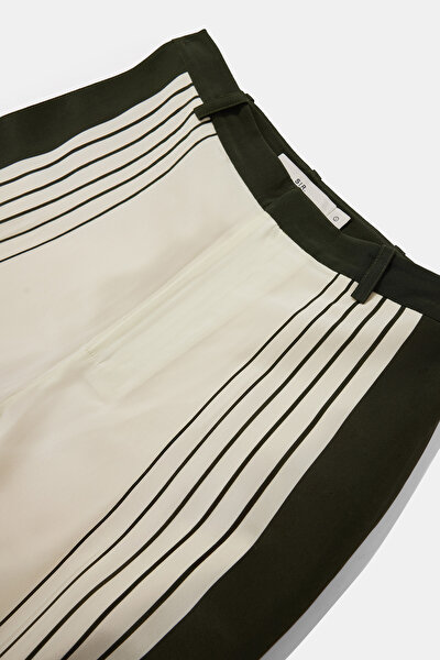 BROWN STRAIGHT CUT SILK TROUSERS 3